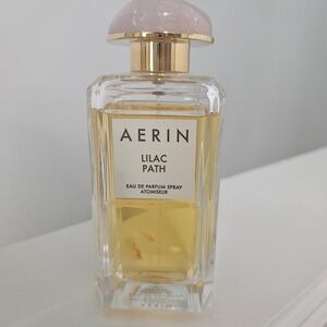 Aerin Lilac Path Perfume Bottle with Pink Dome and Gold Trim